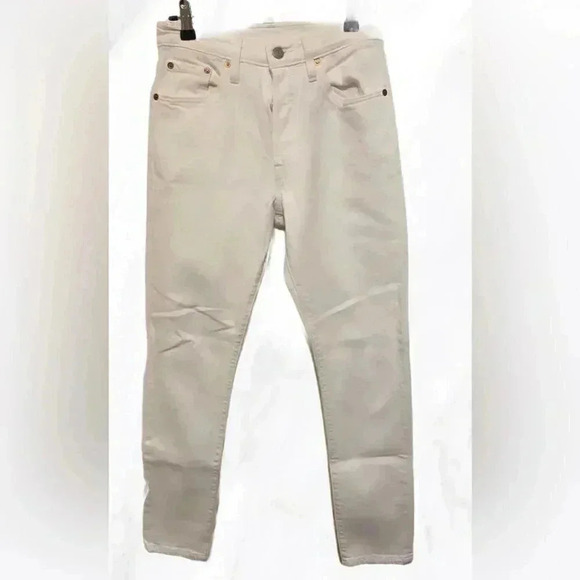 Levi’s 501 cream 5 pocket button fly skinny fit denim jeans 25 - Picture 2 of 4